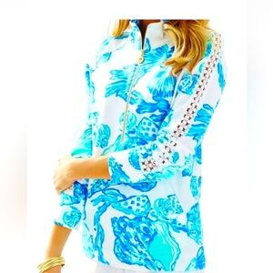 NWT LILLY PULITZER SKIPPER POPOVER M BAREFOOT PRINCESS